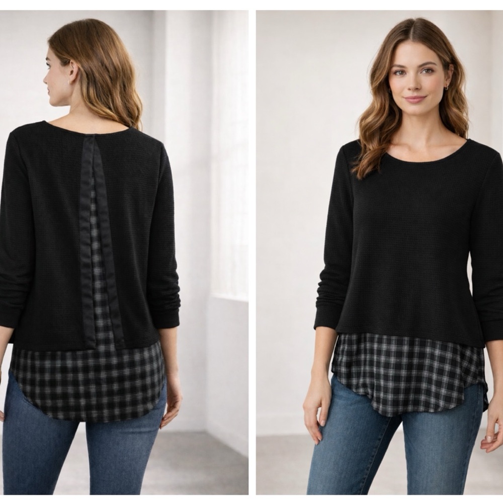 Generation Love Black and Gray Layered Pullover